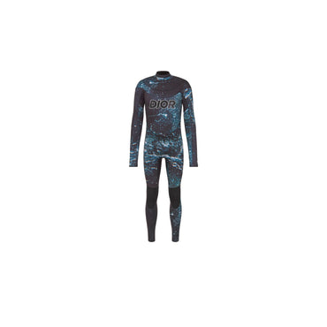 Men Full Wetsuit Ocean Print - 585 Fantaisie Fond Bleu