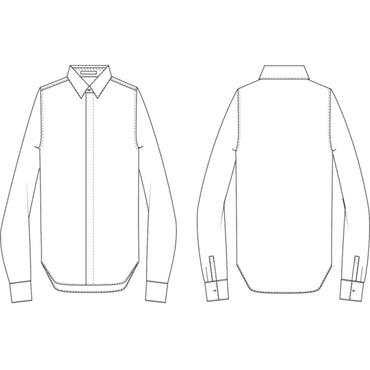 Men M.Woven Shirt - 080 Fantaisie Fond Blanc