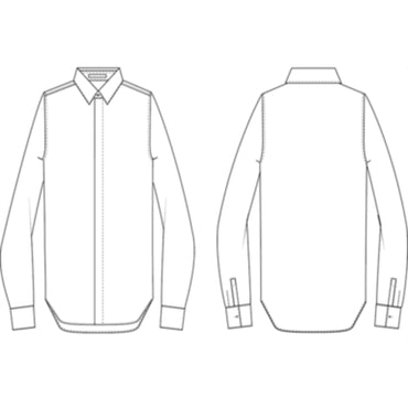 Men M.Woven Shirt - 080 Fantaisie Fond Blanc