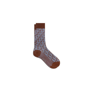 Men M.Knit Socks - 785 Fantaisie Fond Marron