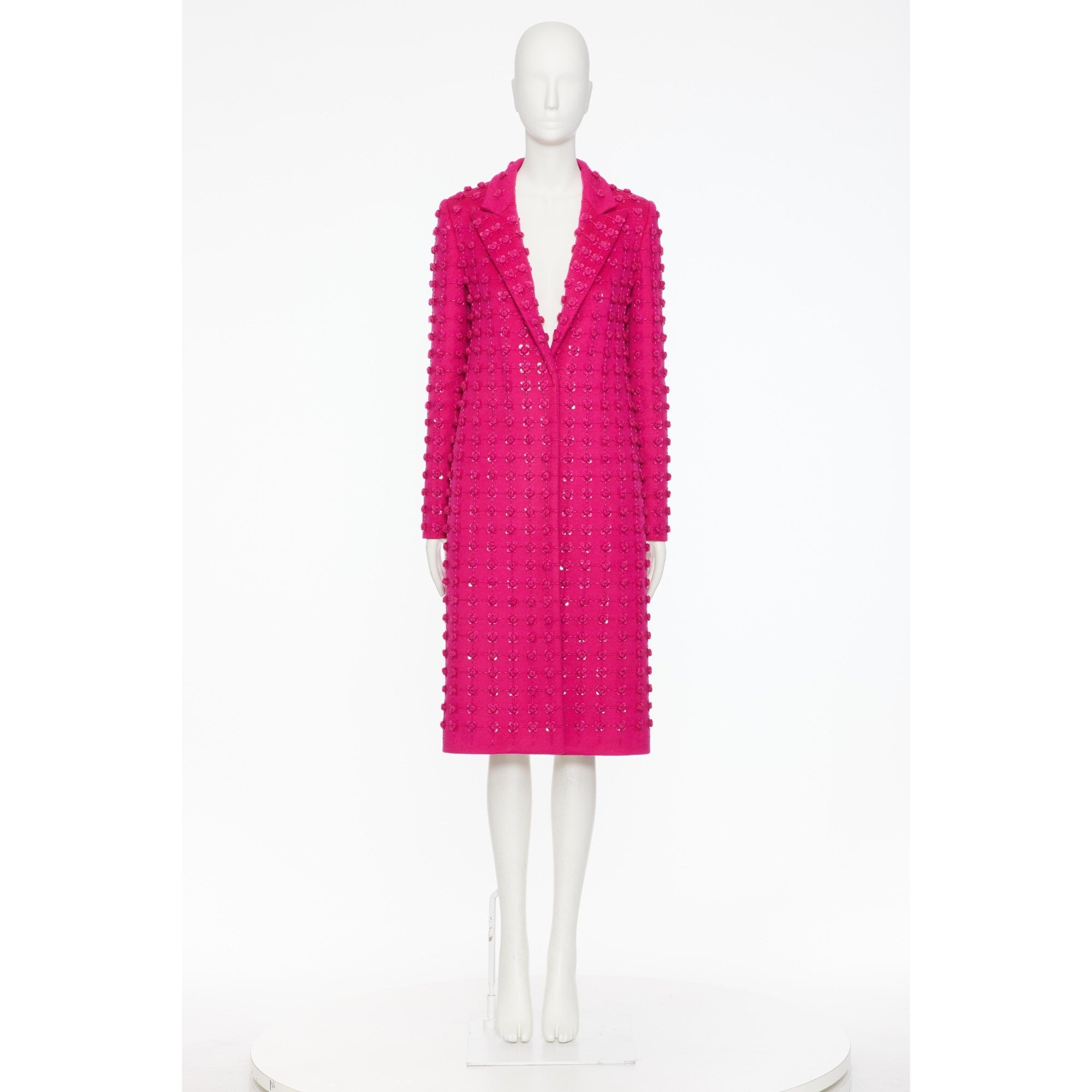 Embroideries Coat - Shocking Pink