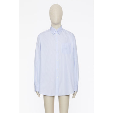 Vlogo Signature Shirt - Riga Azzurra E Bianco