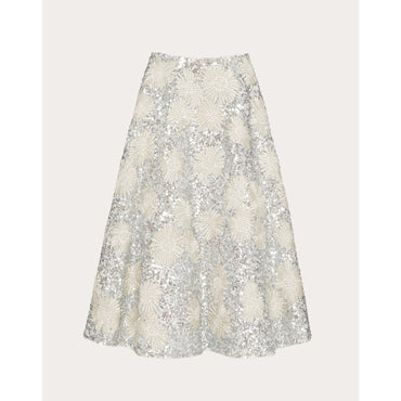 Romantic Embroidery Skirt - Silver