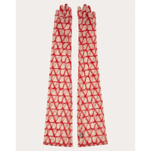 Toile Iconographe Long Sleeved Gloves - Beige/Rosso
