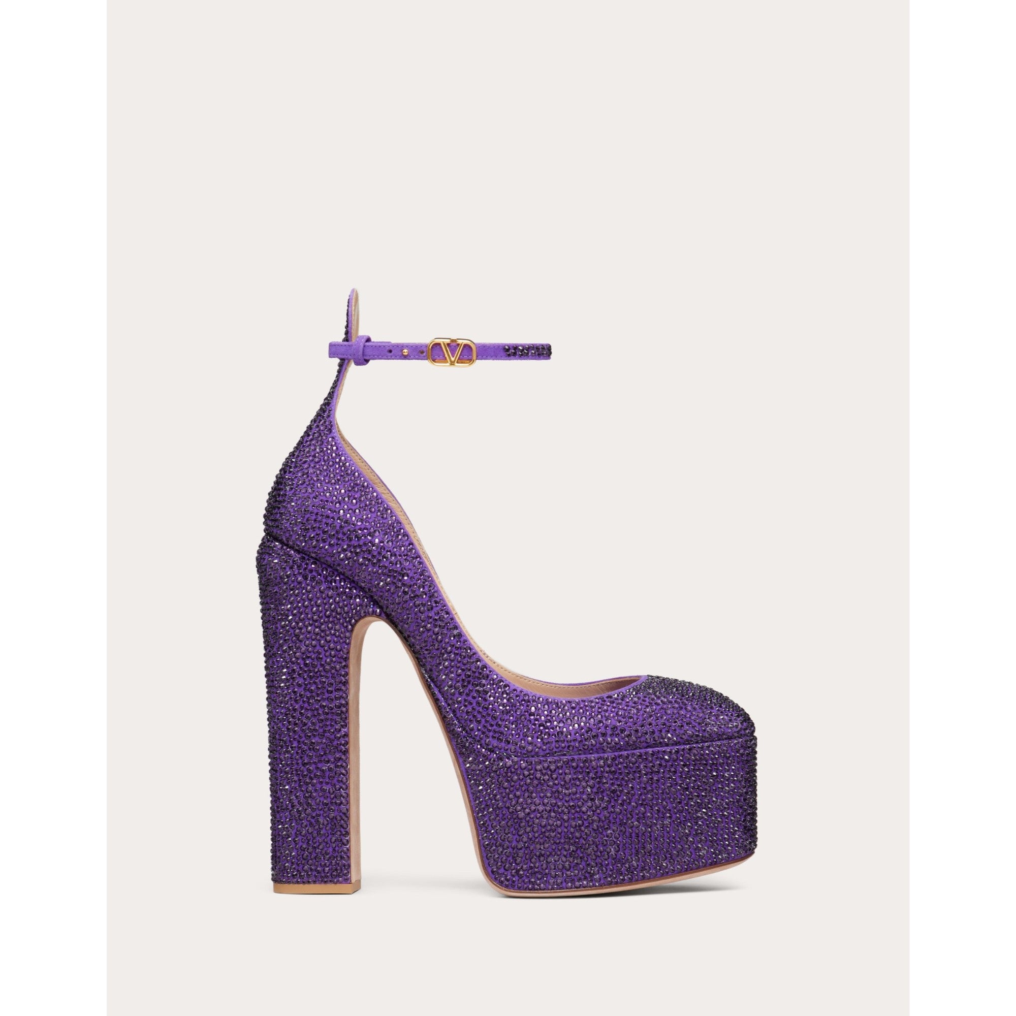 Valentino Garavani Tan-Go Pump - Purple Velvet/Electric Violet