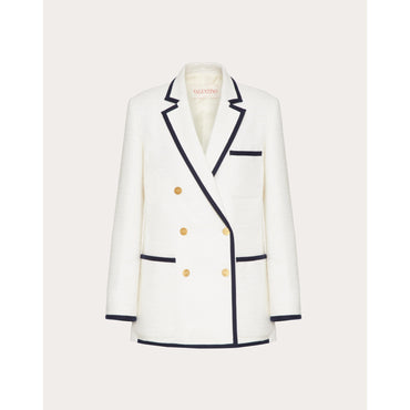 Tweed Jacket - Avorio/Navy