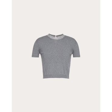 Embroideries Top - Grigio Melange