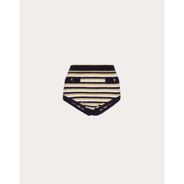 Stripes Shorts - Avorio/Navy/Oro