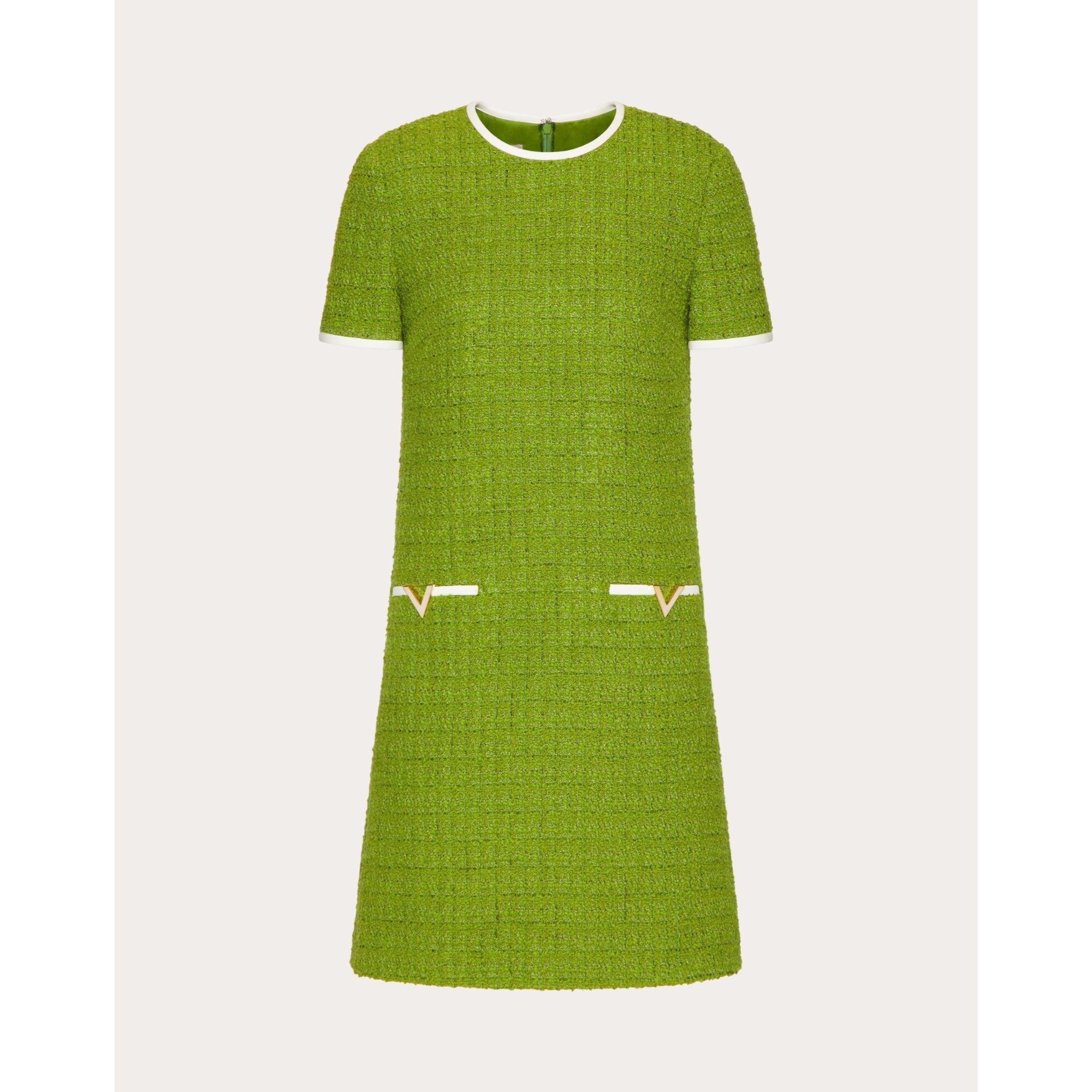 Tweed Dress - Celery Green/Avorio