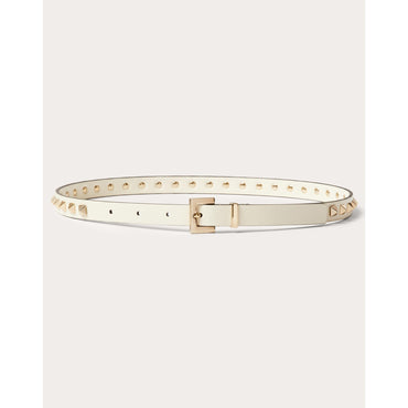 Rockstud Buckle Belt - Ivory