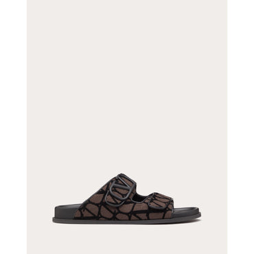 Vlogo Toile Iconographe Sandal - Fondant/Nero
