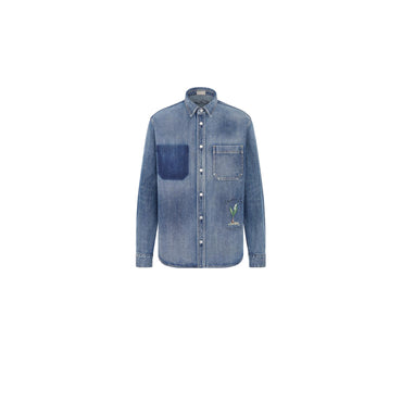 Men Chemise Jeans - 588 Fantaisie Fond Bleu
