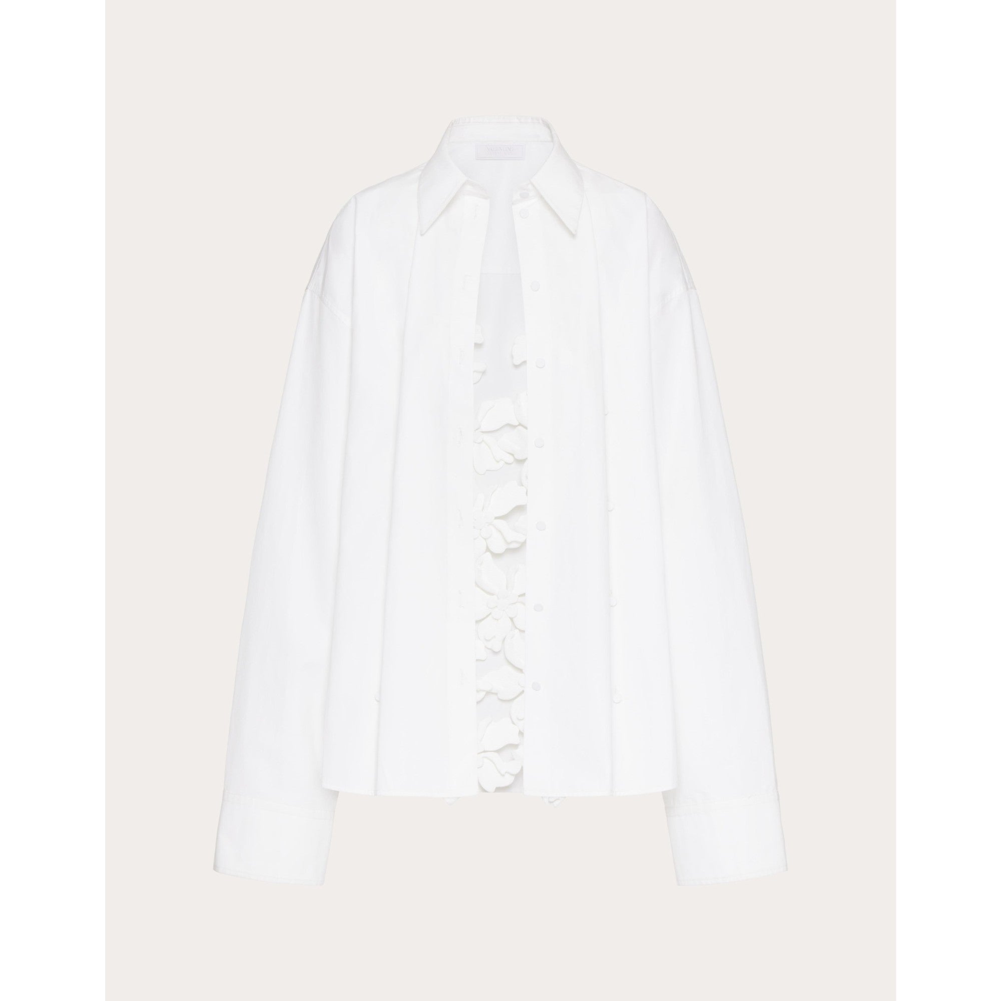 Partial Embroidery Shirt - Bianco