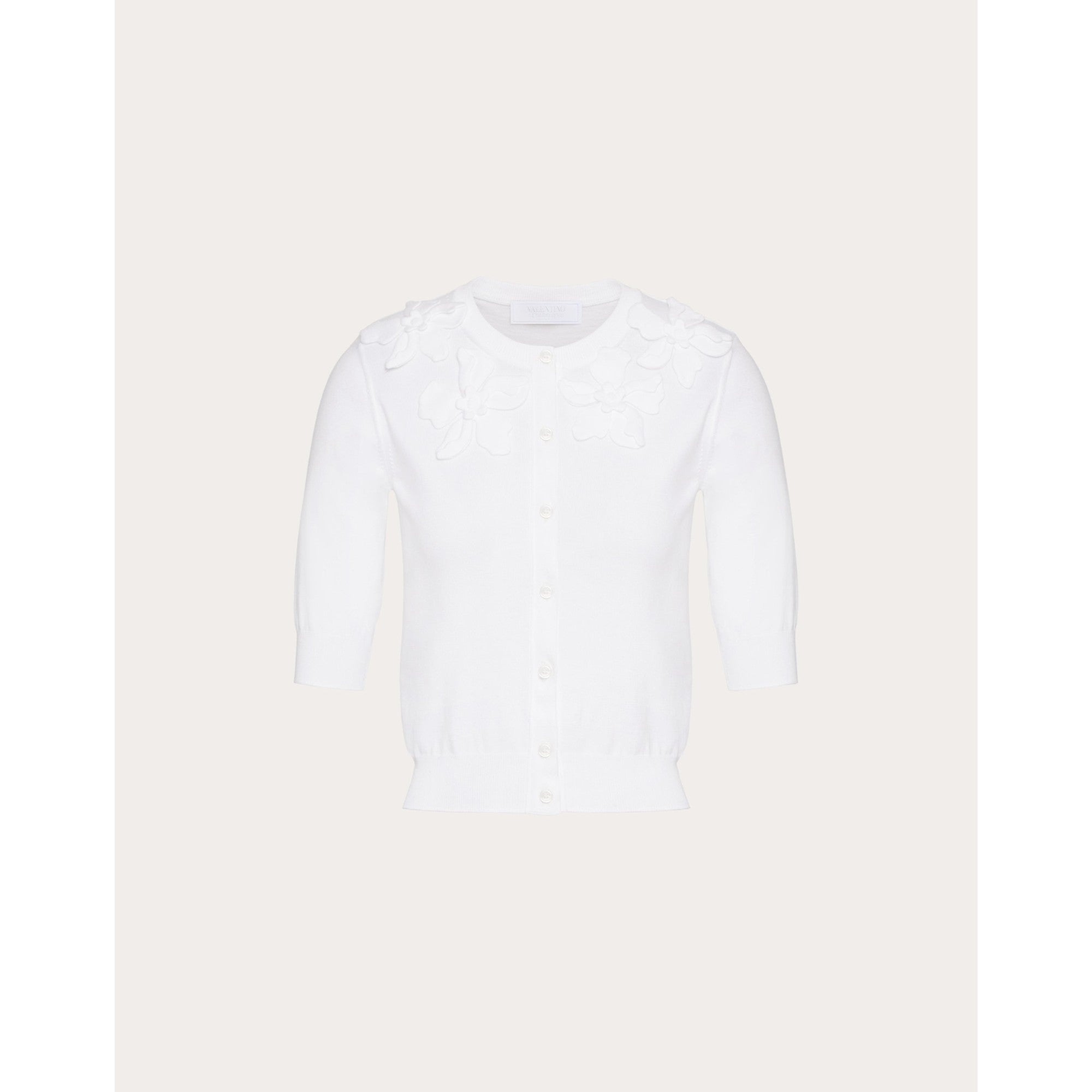 Partial Embroidery Top - Bianco