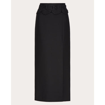 Partial Embroidery Skirt - Nero