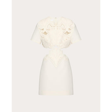 Partial Embroidery Dress - Avorio