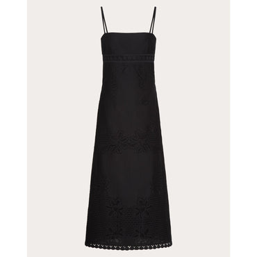 Cotton Guipure Dress - Nero
