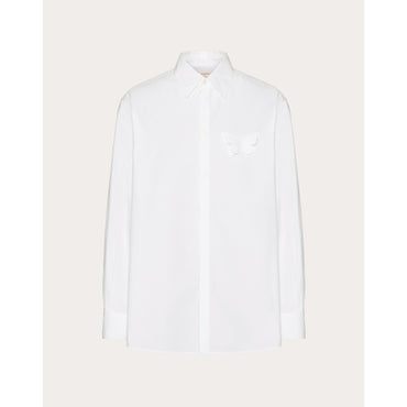 Butterfly Embroideries Shirt - Bianco