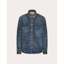 V Detail Shirt - Denim Scuro