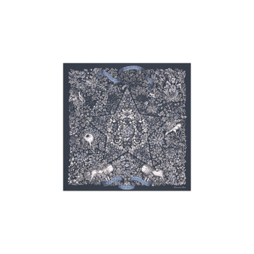 Women W Scarf-90X90 - 580 Fantaisie Fond Bleu