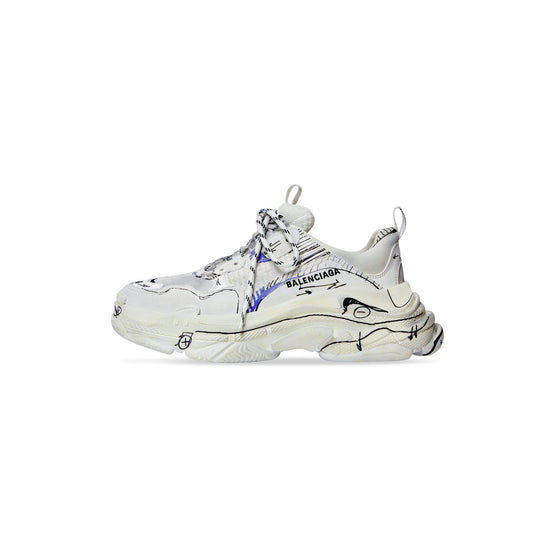 Women's Triple S Sketch/W - White/Black/Blue