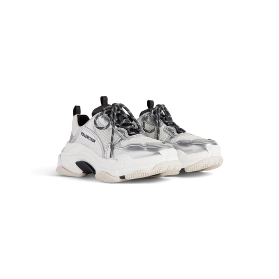 Men's Triple S Metal Pu/Mesh/Nw - Black/White/Silver