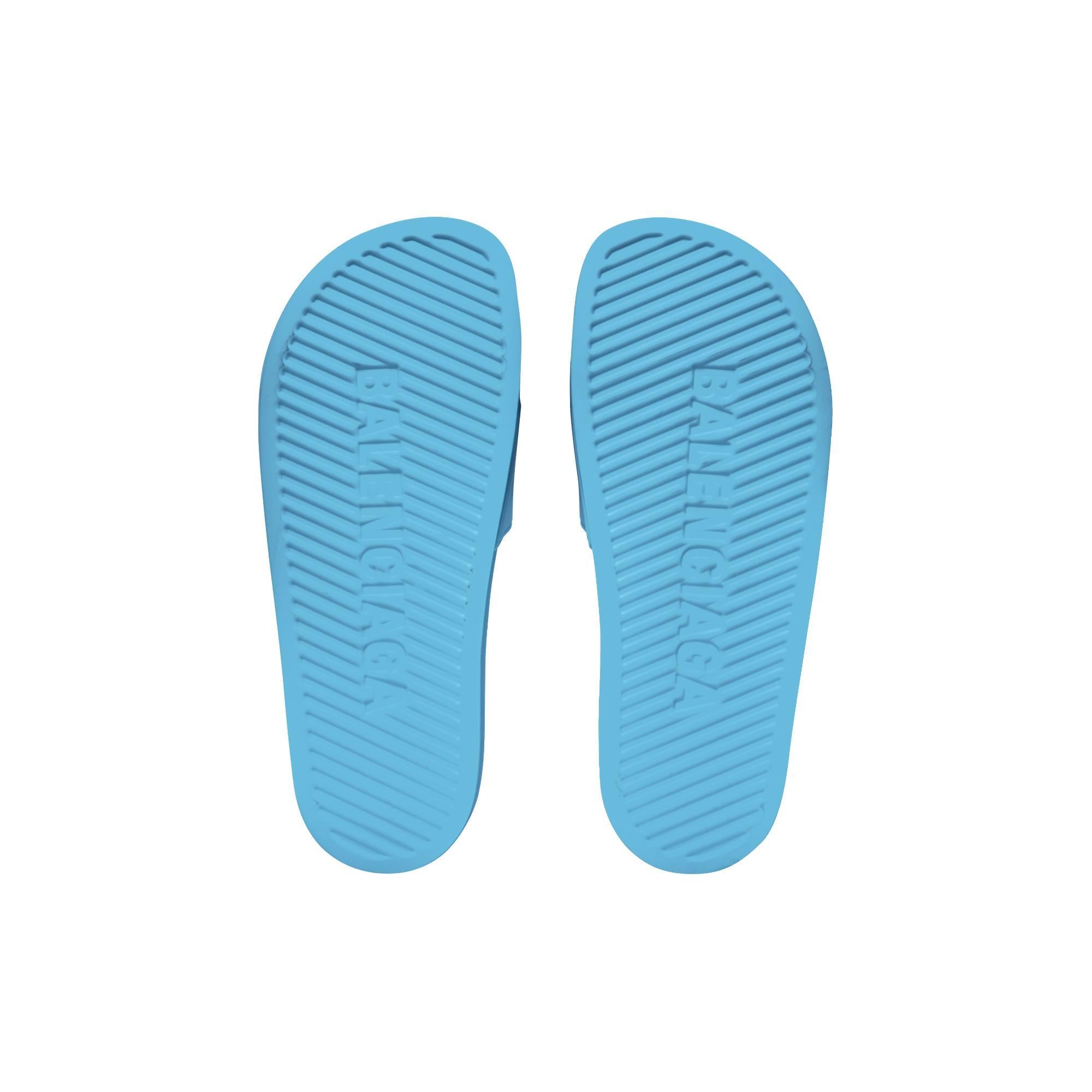 Men's Pool Slide Rubber Bal - Sky Blue/Black