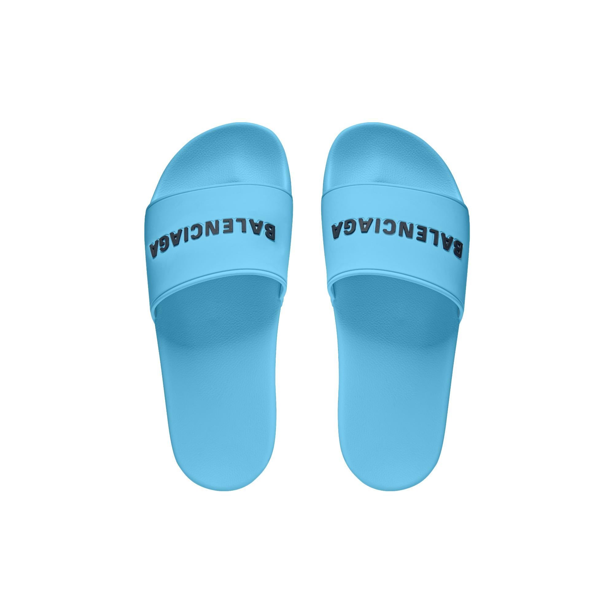 Men's Pool Slide Rubber Bal - Sky Blue/Black