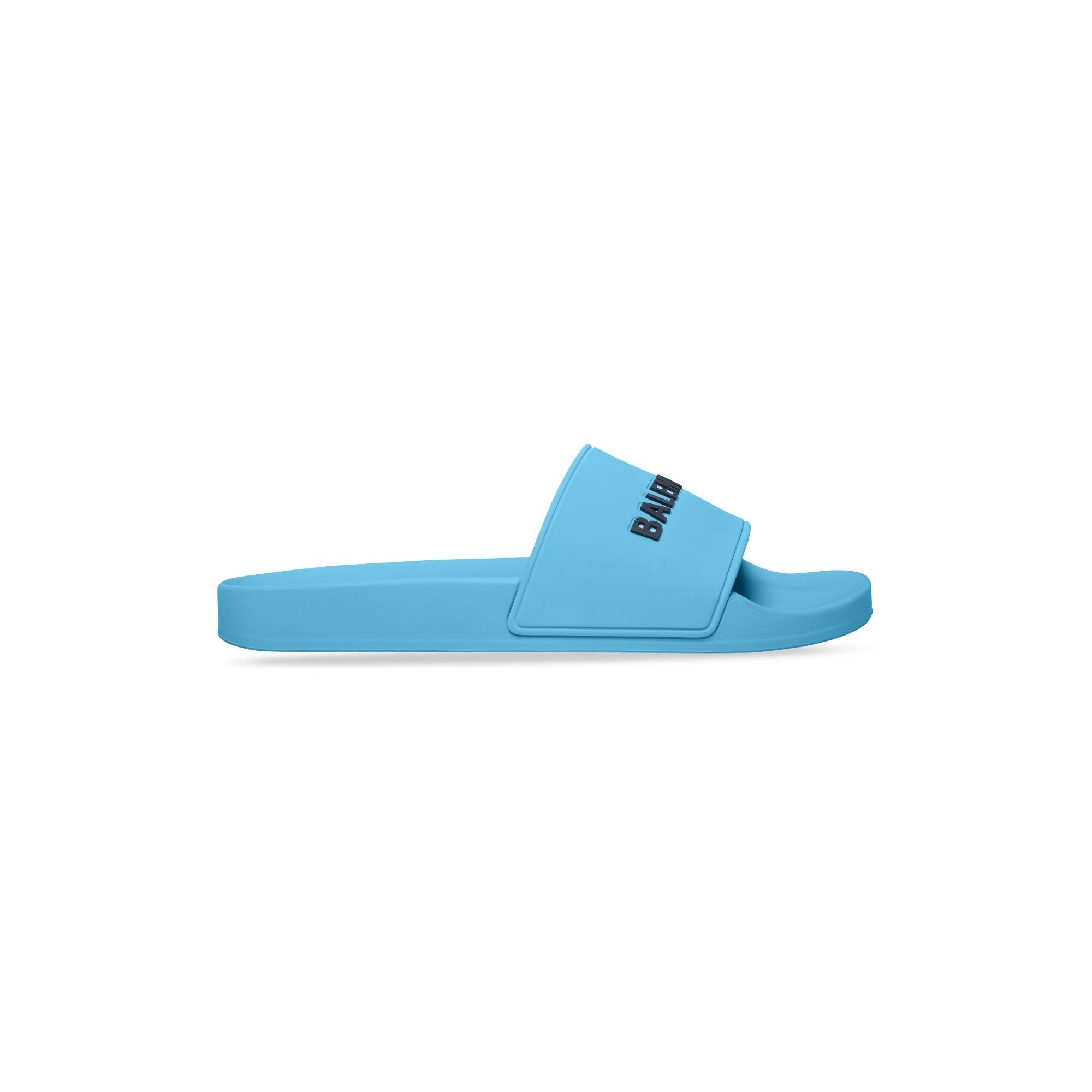 Men's Pool Slide Rubber Bal - Sky Blue/Black