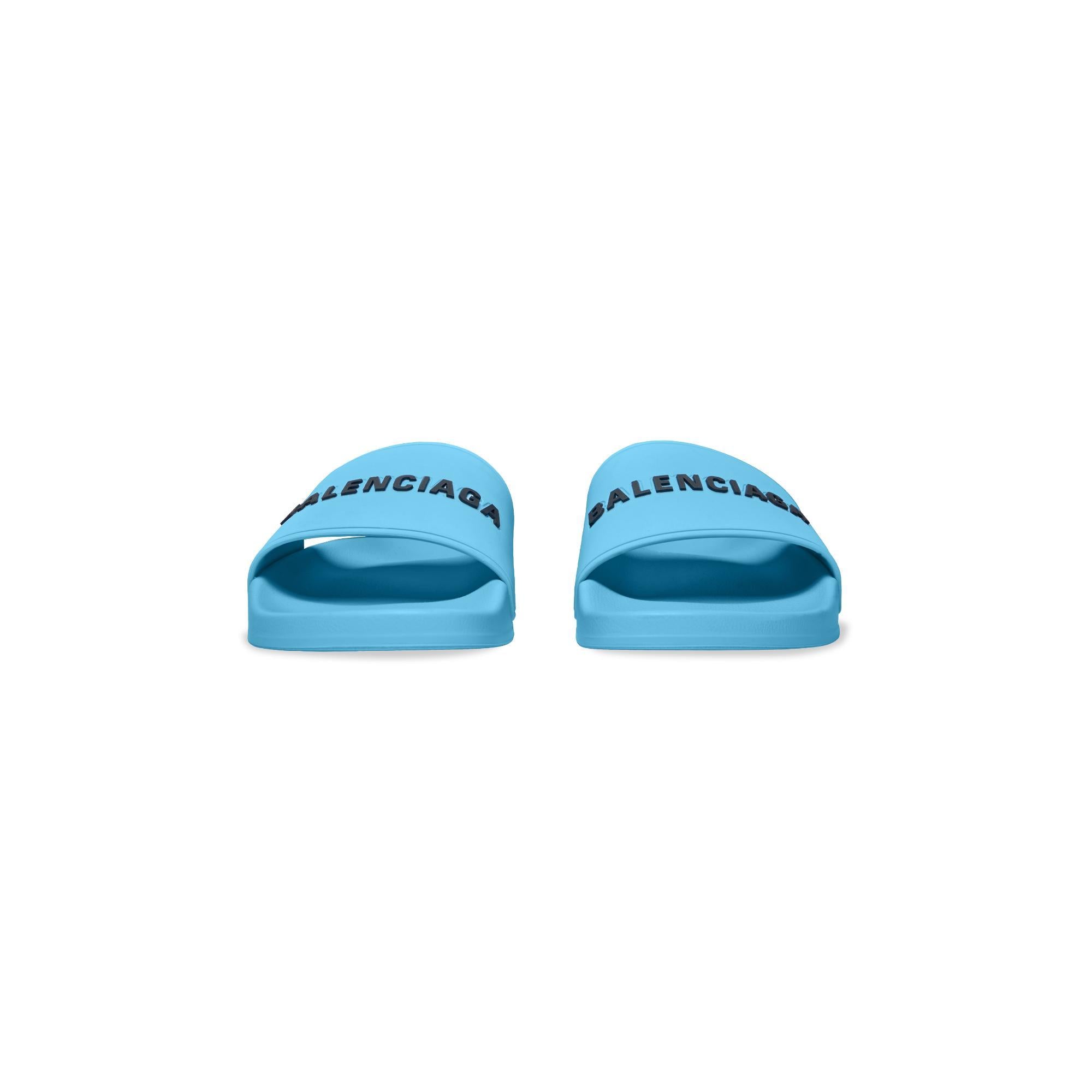 Men's Pool Slide Rubber Bal - Sky Blue/Black