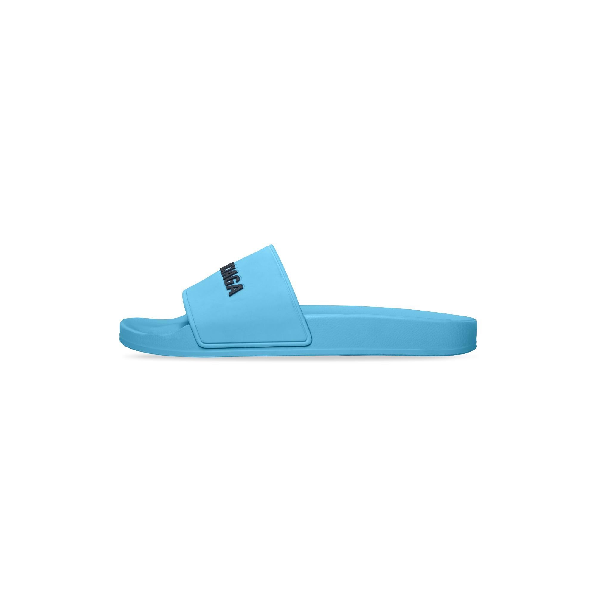 Men's Pool Slide Rubber Bal - Sky Blue/Black