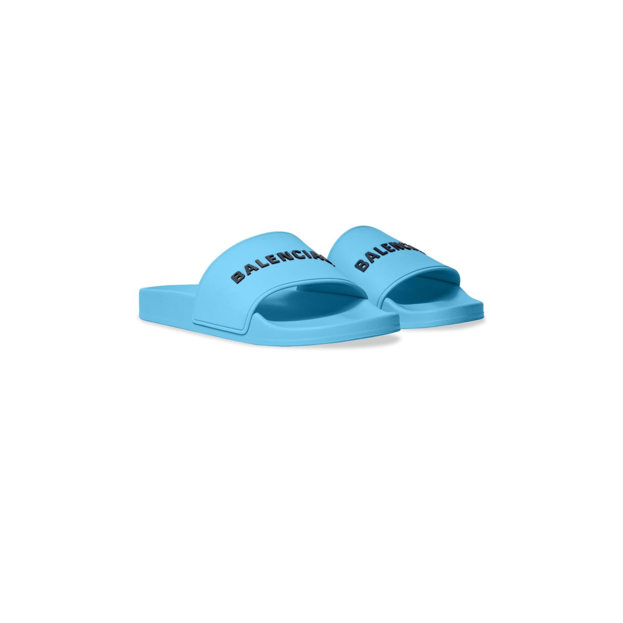 Men's Pool Slide Rubber Bal - Sky Blue/Black