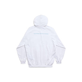 Women's Medium Fit Hoodie - White/Blue