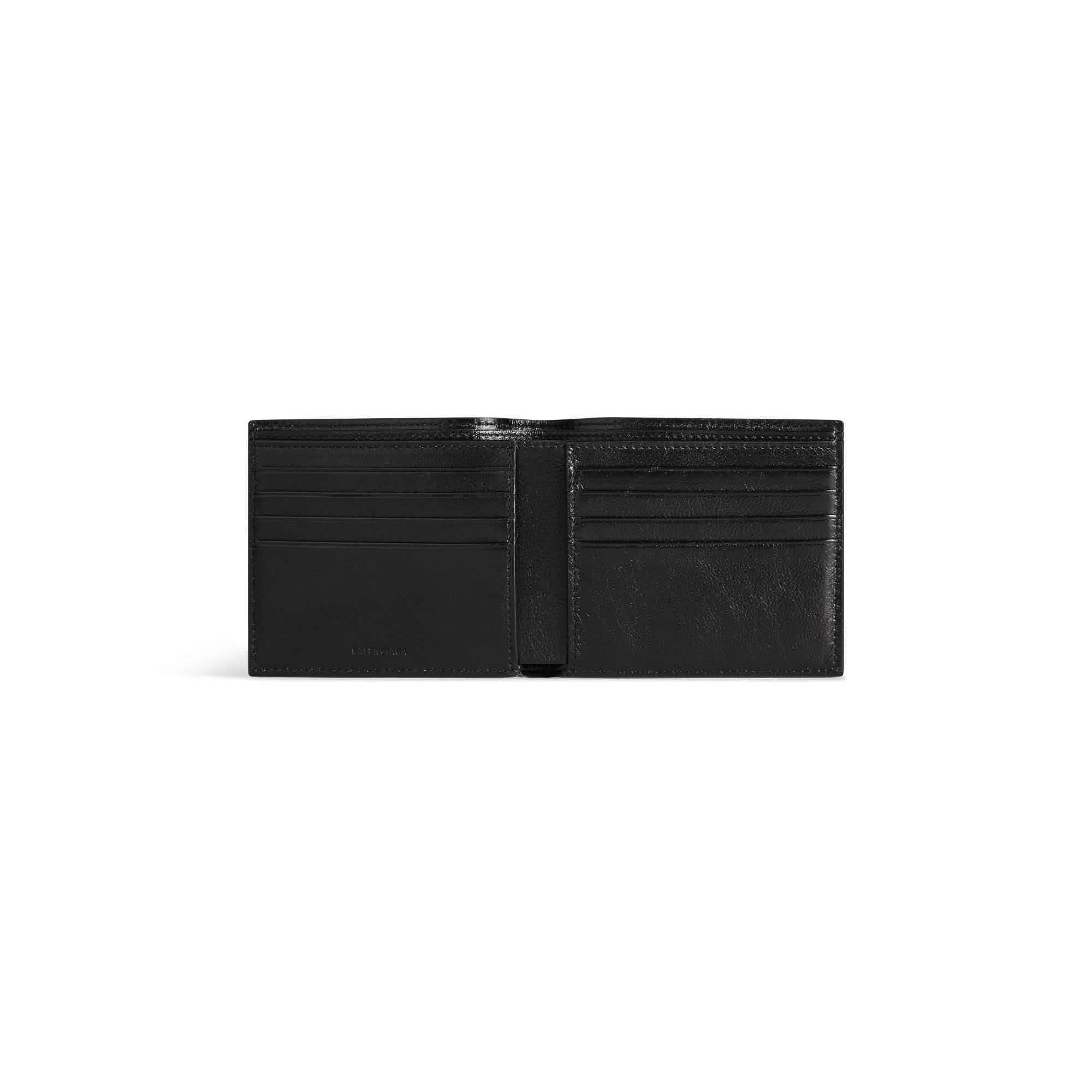 Men's Cash Square Folded Wallet - Black/L White