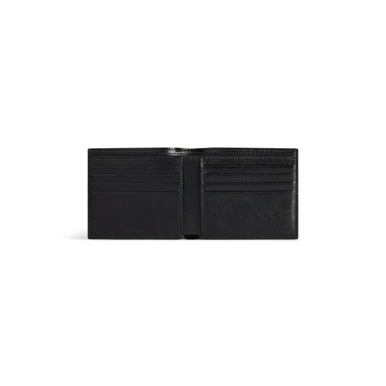 Men's Cash Square Folded Wallet - Black/L White