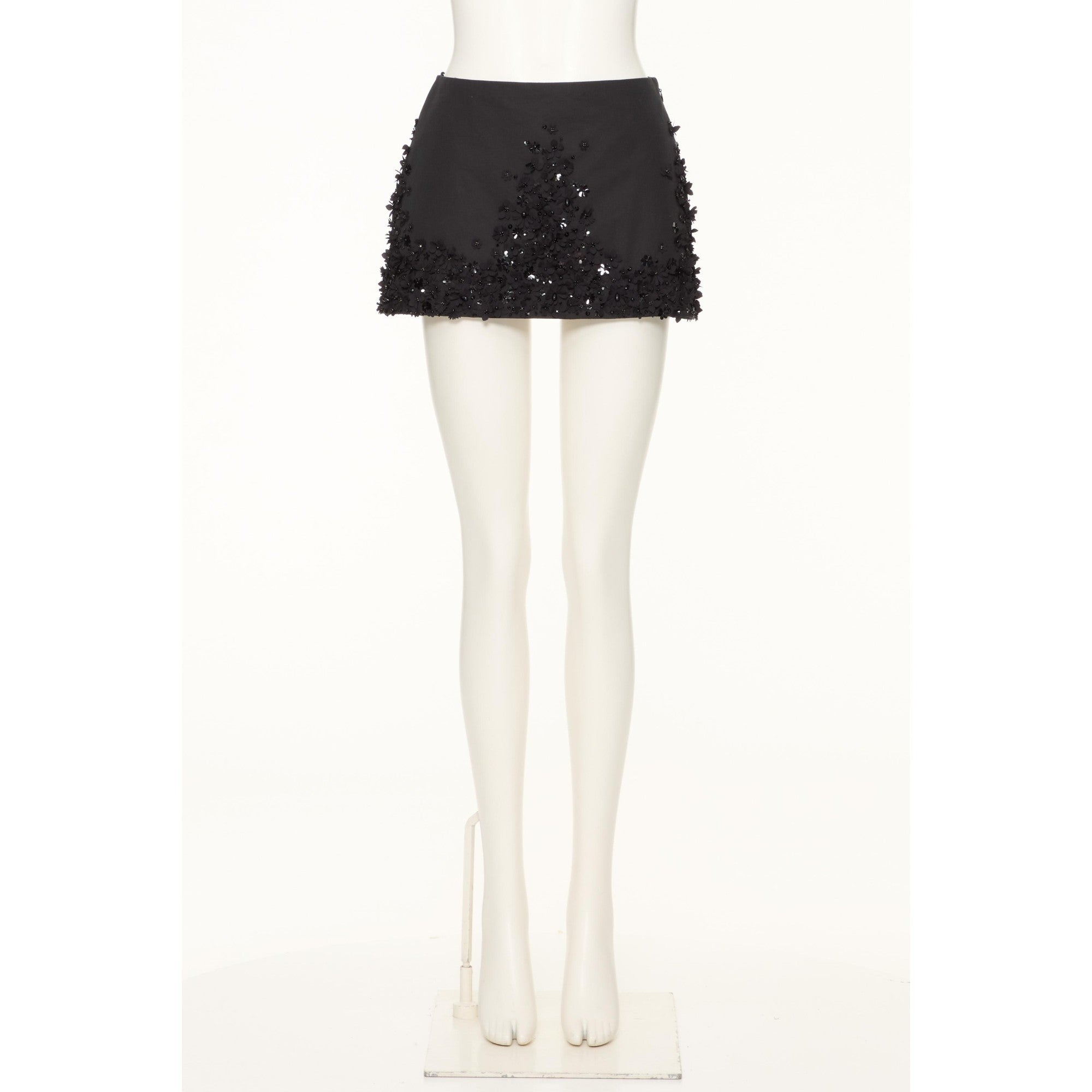 Partial Embroidery Skirt - Nero