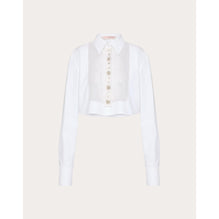 Partial Embroidery Shirt - Bianco/Strass