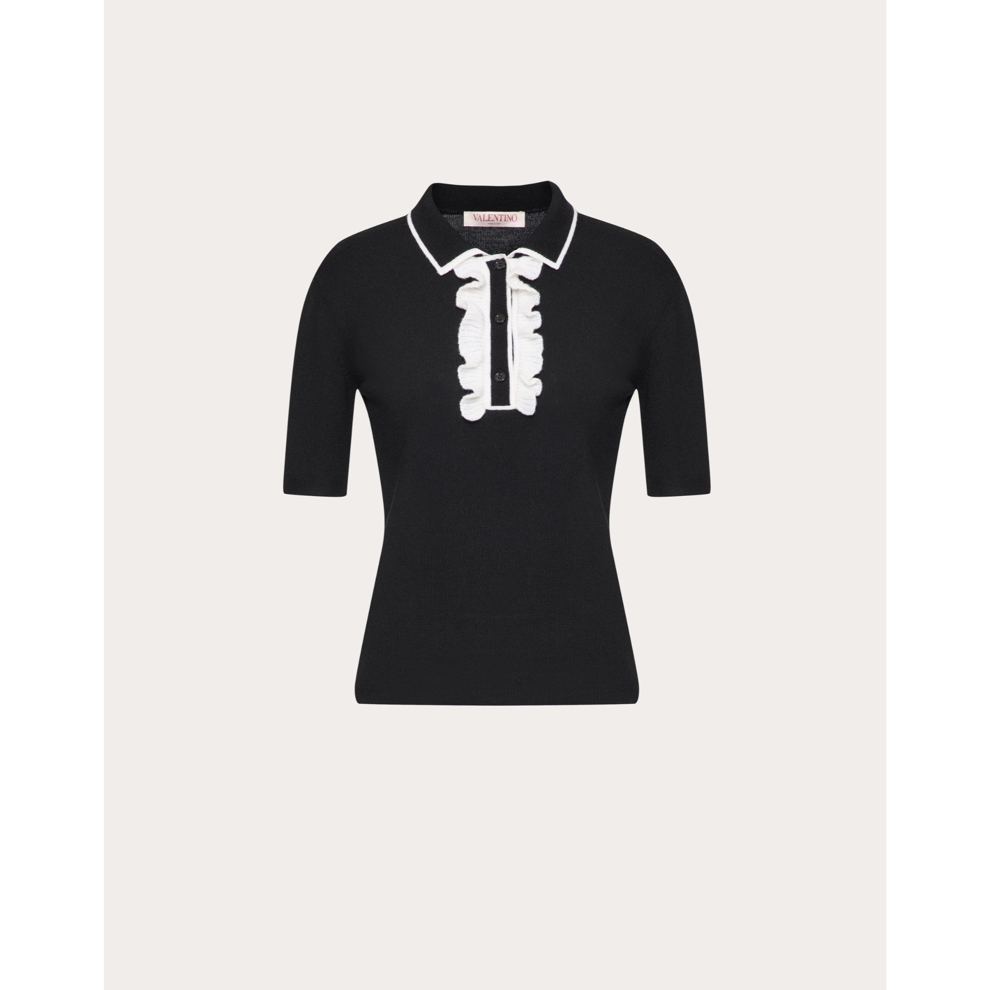 Solid Knit Top - Nero/Avorio