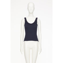 Partial Embroidery Top - Navy