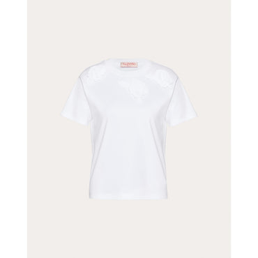 Partial Embroidery TShirt - Bianco