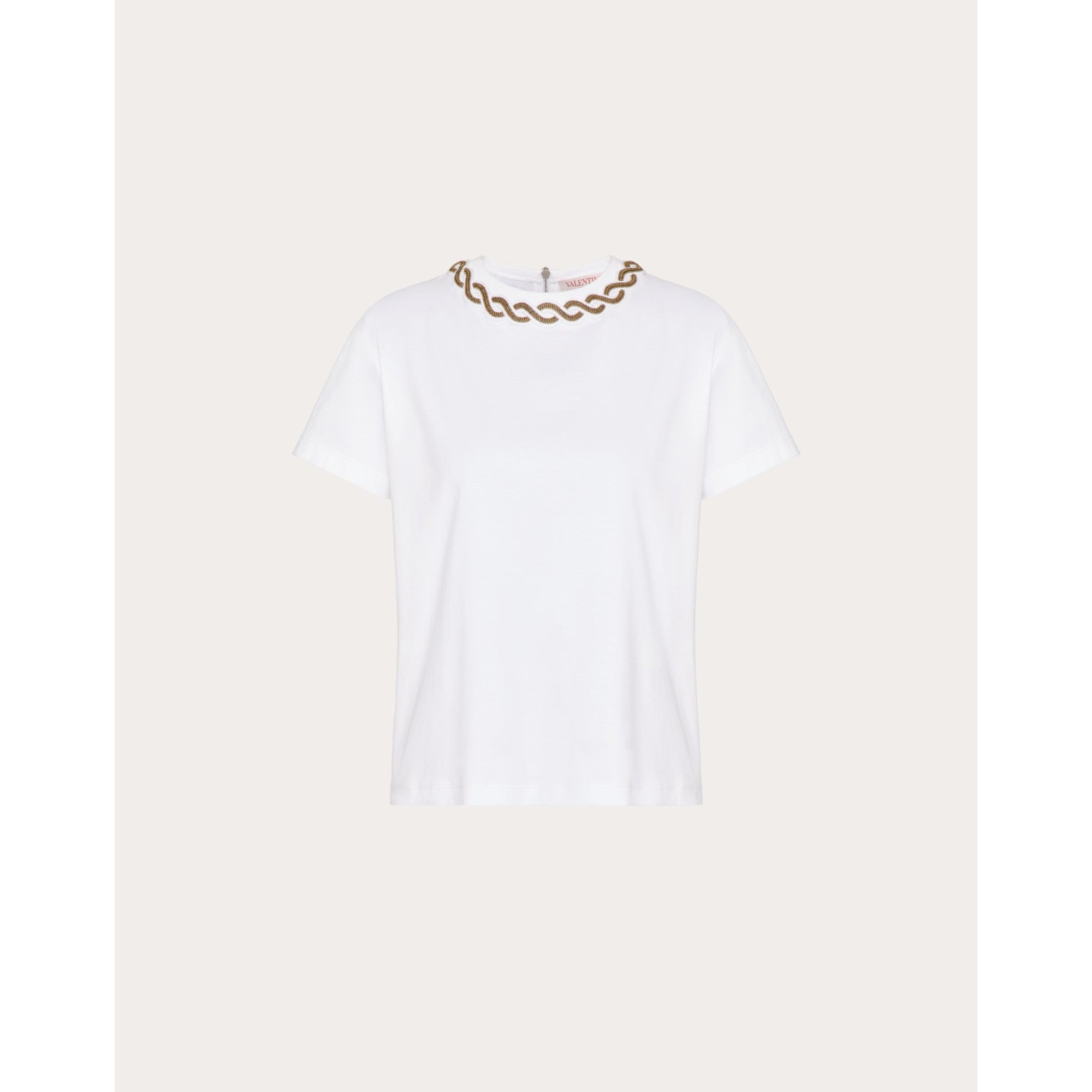 Partial Embroidery TShirt - Bianco