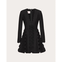 Partial Embroidery Dress - Nero
