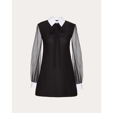 Crepe Dress - Nero/Bianco