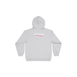 Men's Medium Fit Hoodie - Heather Gr/White/Red