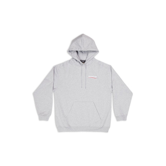 Men's Medium Fit Hoodie - Heather Gr/White/Red