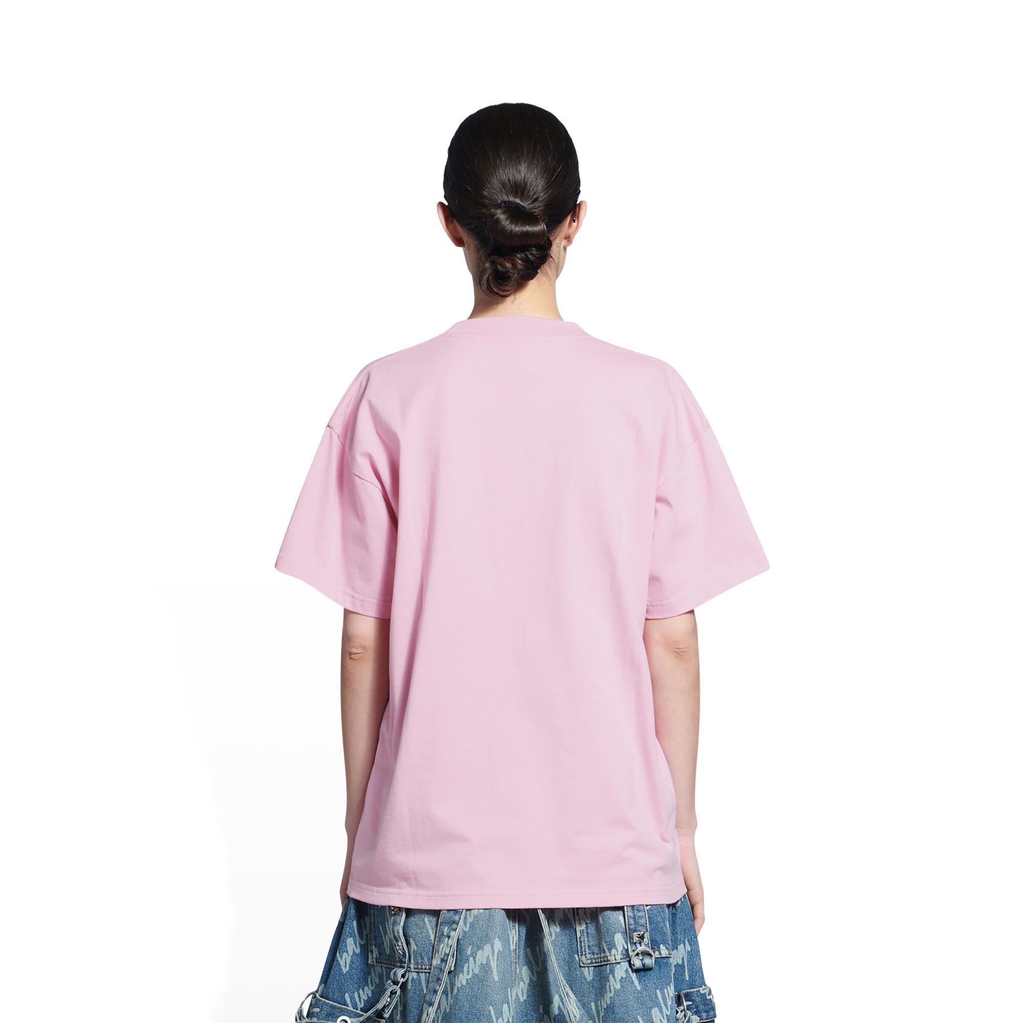 Women's Medium Fit T-Shirt - Baby Pink/White