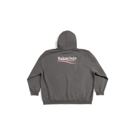 Women's Large Fit Hoodie - Smok Grey/White/Red