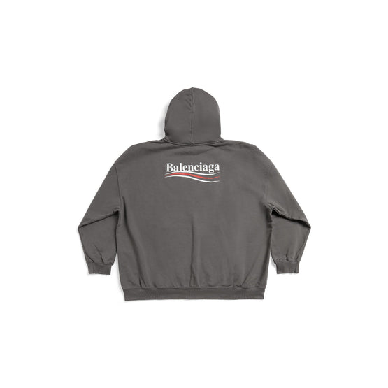 Women's Large Fit Hoodie - Smok Grey/White/Red