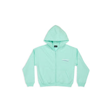 Women's Small Fit Zip Up Hoodie - Mint/White/Blue