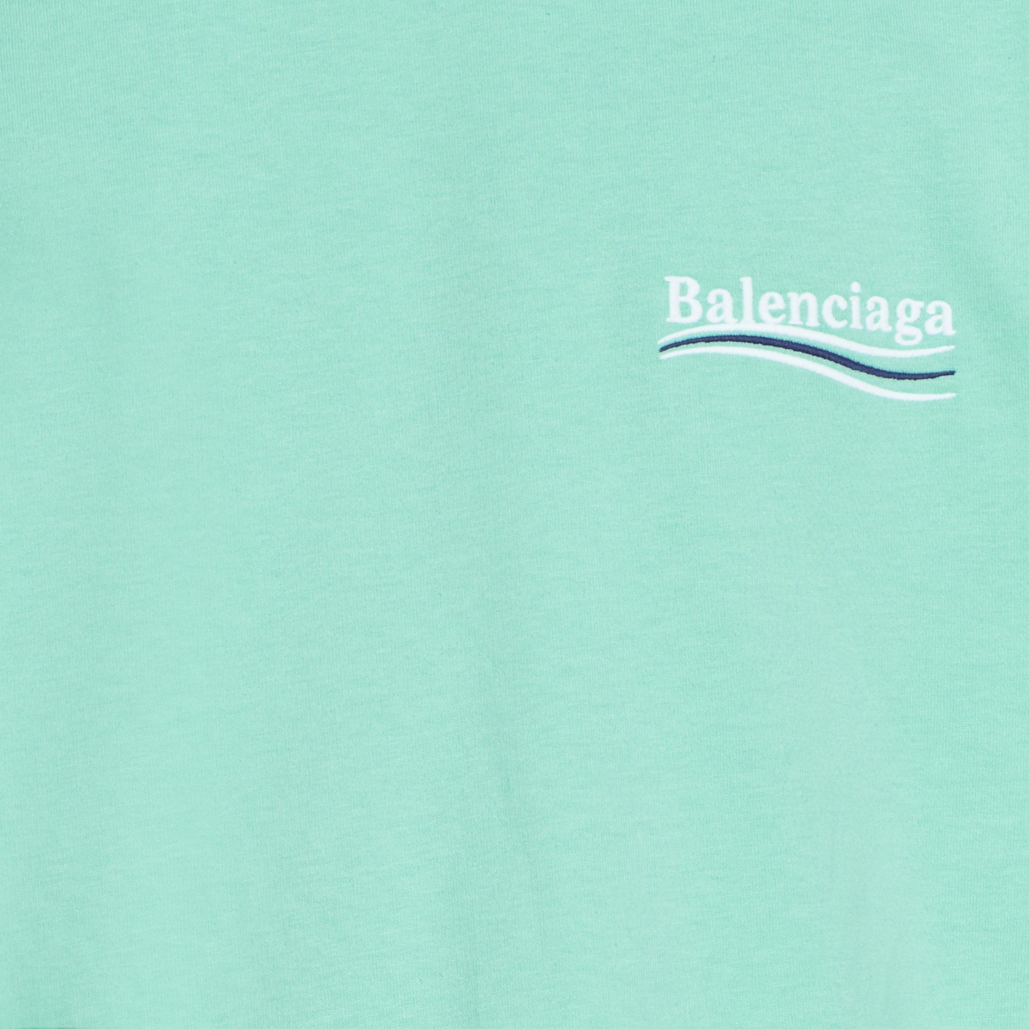 Men's Large Fit T-Shirt - Mint/White/Blue